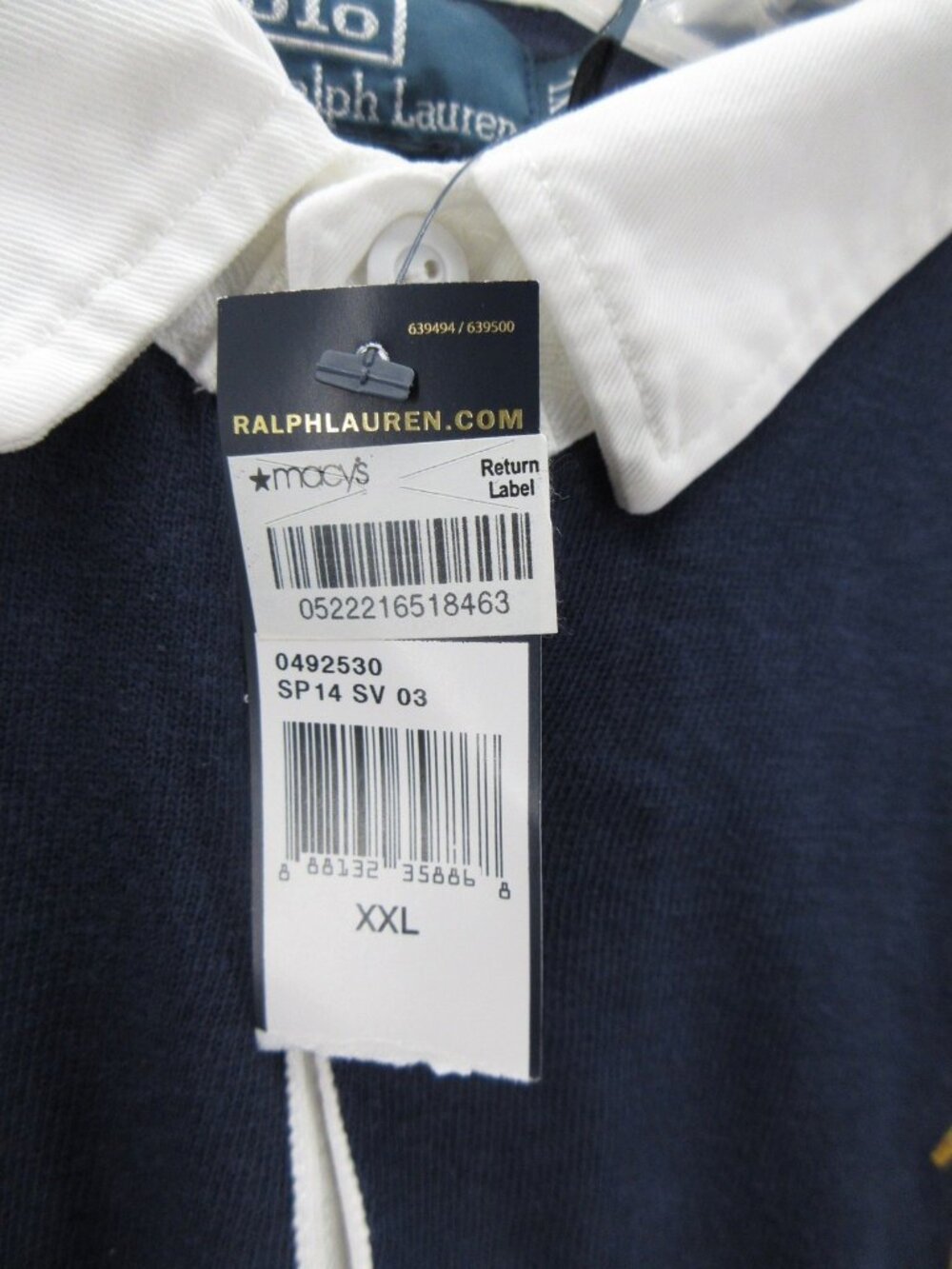 Polo Ralph Lauren Rugby Polo Shirt XXL Crest Striped Custom Fit Preppy* - Picture 5 of 13
